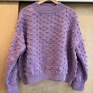 Misha and Puff Cotton Popcorn Sweater in Lavender